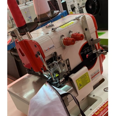 Maquina de costura Interloque SS-95D para aplicar elástico em calcinha (viés mexicano) 